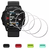 vetro Pellicola per Garmin Fenix 6X Pro / 6X Pro Solar/ 6X 51mm + tappi in silicone anti-polvere, iDaPro proteggi schermo vetro temperato antigraffio senza bolle