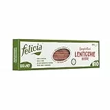 Felicia, Spaghettoni di Lenticchie Rosse, Pasta di Legumi Naturale e Biologica, Ricca Fonte di Fibre, di Proteine Vegetali e di Sali Minerali, Senza Glutine, Confezione da 250 g