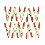 Clip a coccodrillo Coccodrillo morsetto cavo della batteria clip di prova Connettori 10pcs WD-011 Materiale elettrico (Colore : Red, Size : 40mm)