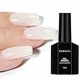 TOMICCA - Smalto in gel UV, glitterato, 15 ml, bianco latte, smalto in gel Shellac Soak Off da polimerizzare in lampada UV/LED (etichetta in lingua italiana non garantita)