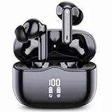 Cuffie Bluetooth, Auricolari Bluetooth 5.3 Cuffie Wireless Bluetooth con Bassi Potenziati, 36H Nuovo Cuffiette Bluetooth in Ear con HD Microfono Display LED, IP7 Impermeabile Cuffie Senza fili, Nero