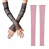 Clyhon 2 Paio Maniche Braccio, Anti-UV Manicotti, Manicotto di Protezione Solare, per Adatto a Donne in Bicicletta, Golf, Guida Tutte Le Attività All'aperto, 2 Colori