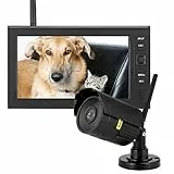 Kit Videosorveglianza WiFi Esterno con Monitor, Sistema di Telecamere IR di Sicurezza Wireless, Monitor di Sicurezza LCD da 7 Pollice, Sistema di Sorveglianza Wireless WiFi 4CH (EU)