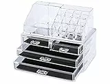 Portatrucco Organizer per Make Up con 4 Cassetti da Bagno, Trasparente con Scomparti