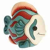 THUN - Soprammobile a Forma di Pesce Disco - Accessori per la Casa da Collezionare - Linea Surfing Sydney - Formato Medio - Ceramica - 18 x 9,8 x 15,5 h cm