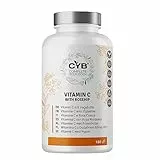 CYB | Vitamina C 500mg e Rosa Canina in Polvere 60mg - Cinorrodo - 180 Capsule 3 Mesi di Fornitura - Integratore Vegano Quotidiano - Nutrienti Essenziali e Vitamine - Senza Glutine né Lattosio