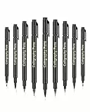 Ropiaece 9 Pcs Penne per Lettering e Calligrafia, Brush Pen Lettering, Set Pennarelli Lettering, Kit Penne Lettering Professionali, Schizzo Calligrafia Pennarelli Nero