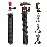 NEEWER Treppiede per Fotocamera con Telecomando, Mini Supporto Treppiede Flessibile con Adattatore per Action Camera per Hero 12 11 10 9, Supporto per Telefono Nascosto con Vite da 1/4' per Slitta