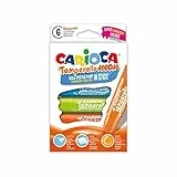 Carioca Temperello Neon, Tempere Lavabili per Bambini, Tempere in Stick per Colorare su Carta, Cartoncino, Legno e Cartone, Colori Assortiti e Brillanti, Senza Solventi, 6 Pezzi
