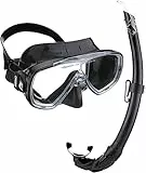Cressi , Onda Mare Combo Set Maschera Sub E Snorkel Mexico Unisex Adulto, Nero, Taglia unica