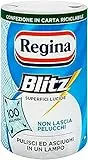 Regina Blitz Carta Casa, Confezione da 1 Rotolo, 100 Maxi Fogli a 3 Veli, Confezione in Carta Riciclabile, Pulisci e Asciughi in un Lampo, Carta 100% Certificata FSC
