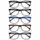 The Reading Glasses Company Grande Uomo Nero Blu Marrone Rosso Lettori Valore 5 Pacco Cerniere Molla Rrrrr51-113Z3T +2,00 - 106 Gr