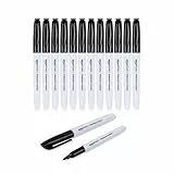 Amazon Basics - Pennarelli indelebili, colore nero, confezione da 12