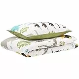 Amazon Basics - Set copripiumino per bambini, in microfibra, motivo: animali, 2 pezzi - 100 x 135 cm + 40 x 60 cm