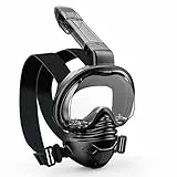 Maschera da Immersione Maschera a Pieno Facciale, Maschera da Snorkeling Pieghevole con Visuale Panoramica 180° e Supporto per Fotocamera, Anti-Appannamento e Anti-Perdita per Adulti e Bambini