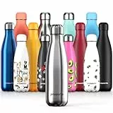 PROWORKS Bottiglia Acqua in Acciaio Inox, Senza BPA Vuoto Isolato Borraccia Termica in Metallo per Bevande Calde per 12 Ore & Fredde 24 Ore, Borraccia per Sport, Lavoro e Palestra - 500ml - Argento