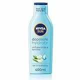 NIVEA SUN Latte Doposole Hydrate in maxi flacone da 400 ml, Crema doposole con aloe vera bio e acido ialuronico, Crema corpo idratante ad azione rinfrescante e lenitiva