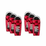 L'Oréal Men Expert Deodorante per uomini, efficace deodorante roller, senza alcool, contro il sudore dallo stress fino a 48 ore di freschezza, Ultimate Control, 6 x 50 ml