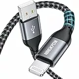 NINGKPOW Cavo iPhone 1M [Certificato MFi] Caricatore iPhone Carica Rapida Nylon Lungo Cavo Lightning per iPhone 14 13 12 Pro Max Mini 11 Pro Max XR XS Max X 8 7 6s 6 Plus 5s 5 SE 2020