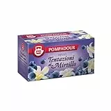 Pompadour 1913 | Infuso Tentazioni al Mirtillo con Mirtilli Neri e Vaniglia | Tisana Senza Caffeina - 20 Bustine di Tè (60 Gr)
