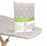 ARCOL Copertina Ricambio ad Elastico Compatibile per ASSE da Stiro Foppapedretti, Made in Italy, Copertura Copriasse da Stiro 100% Cotone (Copertina, Beige)