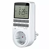 Presa Temporizzata Elettronica Digitale, Spina Timer Programmabile con Ampio display LCD, Modalità Casuale Antifurto, Presa Timer per Elettrodomestici - Risparmiare Energia (16A/3680W)