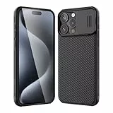 NILLKIN Cover per iPhone 15 Pro Case, CamShield Pro Custodia [Protezione Fotocamera] Bumper Protettiva Ultra Sottile antiurto Custodia Anti Graffio Back Cover per iPhone 15 Pro - Nero