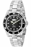 Invicta Pro Diver - Orologio da uomo in acciaio inossidabile con movimento automatico - 40 mm, Argento / Nero