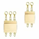 KINBOM 2 Pezzi Chiusura Multifilo Collane, Separatore di Collana Magnetico per Stratificazione Connettore Multifilo per Gioielli per Braccialetti per Collana a Strati Creazione di Gioielli (Oro)