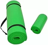 BalanceFrom GoYoga+ - Tappetino per yoga e ginocchiera multiuso da 1,2 cm, extra spesso, ad alta densità, con cinghia per il trasporto, colore: Verde