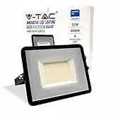 V-TAC Faro LED da Esterno 50W con Chip Samsung - [Ultima Generazione] - IP65-4000 Lumen - Proiettore Faretto LED Esterno Nero per Casa, Giardino, Garage - Impermeabile - Fari - Luce Bianca Naturale