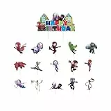 Tomicy Toppers per Torta,16 Pezzi Decorazioni Torta per Bambini, Cake Topper con Uomo Ragno eroi Happy Birthday Topper, Topper per Cupcake, per La Decorazione di Feste per Bambini Ragazzi