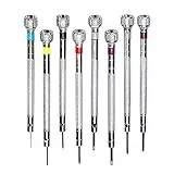 Cacciavite di precisione, set di cacciaviti ergonomici, 0,6/0,8/1,0/1,2/1,4/1,6 mm, micro cacciavite per orologi riparazione occhiali (argento)