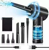 Elettrico Rimuovi Polvere Aria Compressa, 3 Velocità 1100000 Giri/Min Aria Compressa PC Con luce LED, 7600mah Batteria Soffiatore di polvere per Computer, Laptop, Auto, Apparecchiature da Ufficio