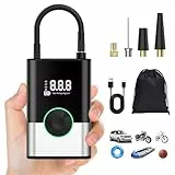 EVARYOO 6000mAh Mini Compressore Aria Portatile Auto, 150PSI Gonfiatore Bici Elettrico con Schermo LCD Digitale e Torcia LED, Pompa Elettrica per Bicicletta, Auto, Moto, Monopattino, Palloni