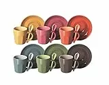 Excelsa Abbraccio Set Tazzine Da Caffè, Ceramica, 6pz, Multicolore, ‎5.5 x 5.5 x 6.5 cm, 1.47 Kg