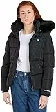 Calvin Klein Jeans Jkt Corto Aderente con Cappuccio in Pelliccia Sintetica Giacche Imbottite, CK Black, M Donna