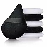 Powder Puff Start Makers 6 Pz Piumini da Cipria Morbido Puff Cipria Soffio Triangolo Spugnette Cipria Riutilizzabile Spugna Fondotinta per Wet Dry per Fondotinta in polvere sciolta (Nero Bianco)