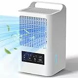 OMISOON Condizionatore Portatile, 800 ml Raffreddatore d'aria, Mini Condizionatore Portatile 4-in-1 con 3 Velocità, 120° Oscillazione, 2 Funzioni di Nebbia, Maniglia, Camera da letto, l'ufficio