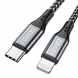 RAVIAD Cavo USB C a Lightning 1M [Certificato MFi] Cavo iPhone USB Tipo C in Nylon Carica Rapida Caricatore per iPhone 14/13/13 Pro/13 Pro Max/12 Mini/11 Pro/11 Pro Max/11/SE 2020/XR/XS/X/8/8 Plus