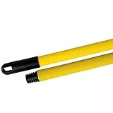 La Briantina Manico Professionale Frosted per Scope, in Metallo Plastificato, Finitura Ruvida Antiscivolo, Lunghezza 130 cm, Filetto Universale, Colore Giallo
