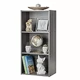 Iris Ohyama, Mobile contenitore, Libreria, 3 ripiani fissi, Solido, Design, Multifunzionale, Ufficio, Ingresso, Camera da letto, Soggiorno, SBasic Storage Shelf CX-3, Rovere grigio