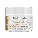 RevitaLAB Day and Night Collagen Anti-Aging Moisturizer, Enriched with Hyaluronic Acid, Q10, Argan Oil, and a UVA/UVB Filter for Ages 40 – 55, 50 ml