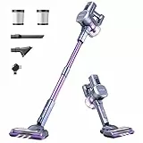 Lubluelu Aspirapolvere senza Fili 25000Pa 235W, Scopa Elettrica senza Fili Aspirapolvere Potente 25V/50Min Batteria Rimovibile Aspirapolvere senza Sacco Leggero per Pavimenti Tappeti (Viola)