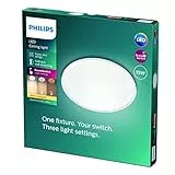 Philips LED Lampada da Soffitto Superslim, Equivalente a 15W, Luce Bianca Calda, IP20, Non Dimmerabile, Bianco