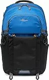 Lowepro LP37253-PWW Photo Active Zaino Outdoor con Divisori QuickShelf, Laptop 15”/iPad, Vano Idrataz. 3L, per Fotocamere Mirrorless, Sony, Canon, Nikon, Gimbal, Droni, DJI, Osmo, Mavic, Blu/Nero
