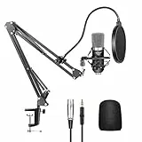 Neewer NW-700 Microfono a Condensatore Professionale & NW-35 Supporto a Forma Forbici Regolabile con Filtro Antipop e Morsetto da Tavolo, XLR
