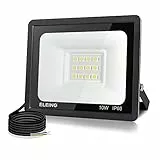 ELEING 10W Faretto LED da Esterno, 800LM Faro da Esterni, Bianco Freddo 6500K Proiettore Faretti Ip66 Impermeabile Luce, LED Fari Illuminazione Per Parcheggio, Ingresso, Magazzino, Giardino
