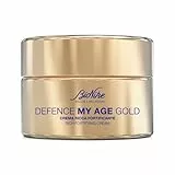 BioNike Defence My Age Gold Crema Viso Ricca Fortificante Anti Age Con Burro Di Karitè, Rimpolpa E Nutre Le Pelli Mature, Dona Compattezza Ed Elasticità Alla Pelle, 50 ml, Confezione da 1