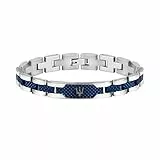 Maserati Bracciale da uomo, Collezione JEWELS, in Acciaio, PVD grigio, PVD blu - JM419ASC02